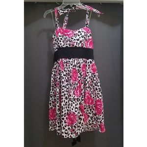 Pink/Black Rose and Cheetah Print Dress.